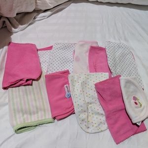 Girls burp cloth lot